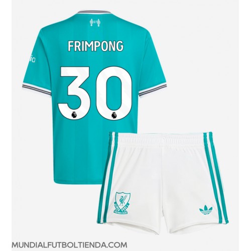 Camiseta Liverpool Jeremie Frimpong #30 Tercera Equipación Replica 2025-26 para niños mangas cortas (+ Pantalones cortos)